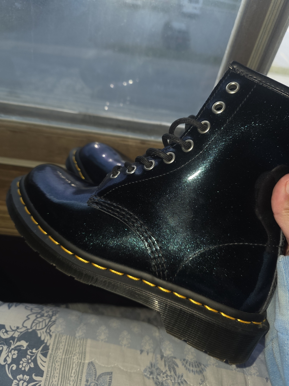 Blue Glitter Dr Martens